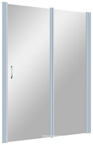 Дверь в нишу , 155*190 см, правая, распашная с неподвижным элементом, профиль хром матовый, стекло прозрачное ZZ Vegas Glass EP-F-1 EP-F-1 0155 07 01