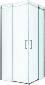 Душевое ограждение 90х90 см, раздвижные двери, профиль хром, стекло прозрачное (6мм), без поддона ZZ Berges MELITA 061028