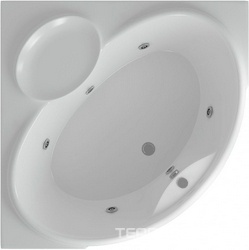 Акриловая ванна Акватек Эпсилон с гидромассажем и экраном| 150x150x46