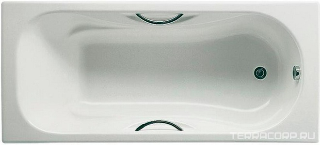 Ванна  170х70 см чугунная, с отвер. п/ручки, БЕЗ ножек, БЕЗ ручек ZZ Roca Malibu 2333G0000