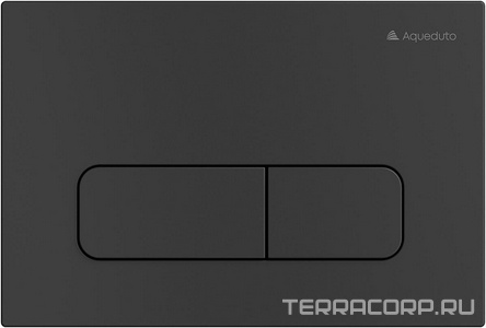 Клавиша двойного смыва для инстал., д/унитаза, (пластик цв.черный матовый),  Aqueduto Forma FOR0140