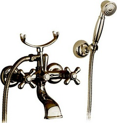 Смеситель для ванны, лейка, шланг, кронштейн в компл., (цв. бронза), Newport ZZ