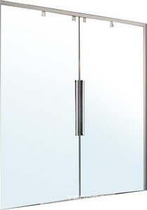 Дверь раздвижн. 157-161хh200мм, в нишу, 4-х секц., вход 61см., (проф. цв. серый, стекло прозр.6/8мм StarClean),  ZZ Samo Acrux B8852 ATELIER L95 TR