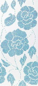 Мозаика Bisazza Декоративные панно Winter flowers blue (1 кор.=3.73 кв.м.) 129.4x291.2 Комбинированный 