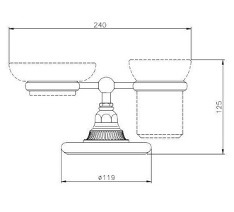 Держатель мыльницы и стакана, настольный, БЕЗ мыльницы и стакана, (цв.Tuscan brass темная бронза),  ZZ Nicolazzi Classica 1494 TB