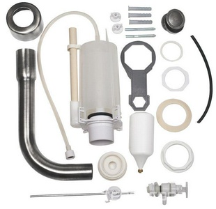 Механизм двойного смыва для "Среднего" бачка, (труба и кнопка смыва цв. хром в компл.),  ZZ TW Collection Bristol TWBR23cr