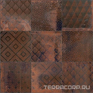 Керамогранит Sant Agostino Oxidart  Patchwork Dark ( п.п.) 20x20 Бронзовый 