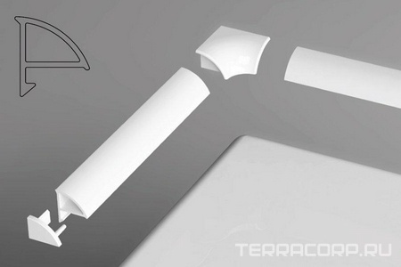 Набор (2 заглушки + 2 угловых соединения) для планки 6 Ravak Декоративные планки B440000001