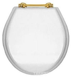 Сиденье для унитаза, с микролифтом, (МДФ крашеное полуглянцевое цв.Deep Black, петли цв.светлое золото),  ZZ Devon & Devon Rose 2ibsemoglro / ORO CHIARO / Deep Black