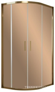 Душевое ограждение  120x90x1900 мм, полукруглое, ассиметричное, профиль бронза, стекло бронза, БЕЗ поддона ZZ Vegas Glass ZS-F ZS-F 90*120 05 05