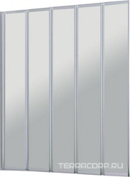 Штора на ванну складная 5 секций, 1200хh1400мм, крепление слева/справа, (стекло прозр. 4мм, фурнит. цв.хром), Vincea ZZ