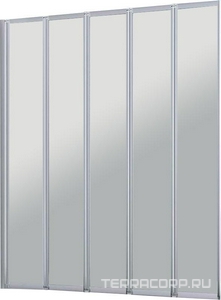 Штора на ванну складная 5 секций, 1200хh1400мм, крепление слева/справа, (стекло прозр. 4мм, фурнит. цв.хром), Vincea ZZ Vincea Универсал VSB-32120CL