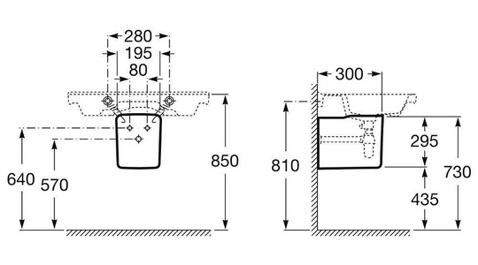Полупьедестал , крепеж в комплекте ZZ Roca Gap 337472000