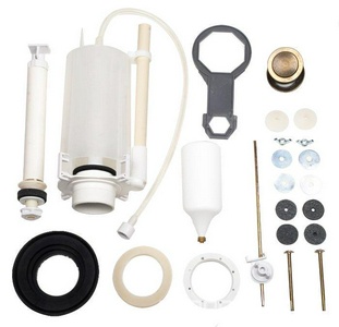 Механизм двойного смыва для бачка "Моноблока", (кнопка смыва цв. хром), (Geberit),  ZZ TW Collection Bristol 7509cr