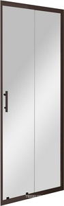 Дверь в нишу 1200(1180-1210)хh1900мм, сдвижная с неподв. сегм., вход 495мм справа/слева, (стекло прозрачн.6мм, фурн.цв.черный матовый),  ZZ Cezares Eco ECO-O-BF-1-120-C-NERO