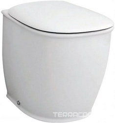 Унитаз напольный, пристенный 36х52см, без сиденья, горизонт.слив, монтаж со скрытым в стене бачком, крепёж в компл., (цв. белый),Azuley XX