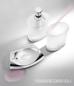 Дозатор для жидкого мыла настольный, (стекло мат., металл. основа цв.хром),  Colombo Land B9319.000