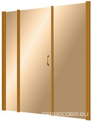 Дверь в нишу EP-2F, 200x190 см, распашная, петли слева, профиль бронза, стекло бронза  ZZ