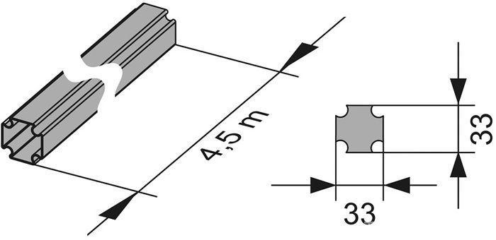 Профиль для сборки жёстких каркасов, (оцинкованная сталь), !!! ПОСТАВЛЯЕТСЯ ТОЛЬКО В ШТАНГАХ 4,5 МЕТРА !!!), TECEprofil