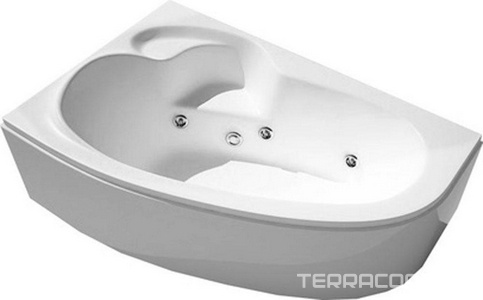 Ванна  (правая) "Массаж стандарт",г/м, 170х110х58,5см, на раме, панель, слив/перел, смеситель врезной на 4 отв. Montana-77 ZZ Thermolux Talia Talia R массаж стандарт/смес.Montana-77