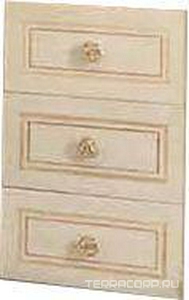 Шкаф дополн. для тумбы под раковину, 25,2х47см, 3 выдв. ящика, ручки цв. золото,  ZZ Labor Legno Hermitage HE 0/9СС OROV