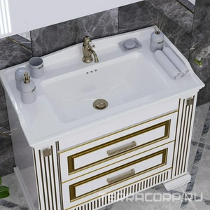 Тумба напольная  100, 1030*855*450 мм, цвет белый/золотая патина, БЕЗ рак. n126396 Кападокия 100 (ст рак.Прима 1000) Opadiris Оникс 00-00003548