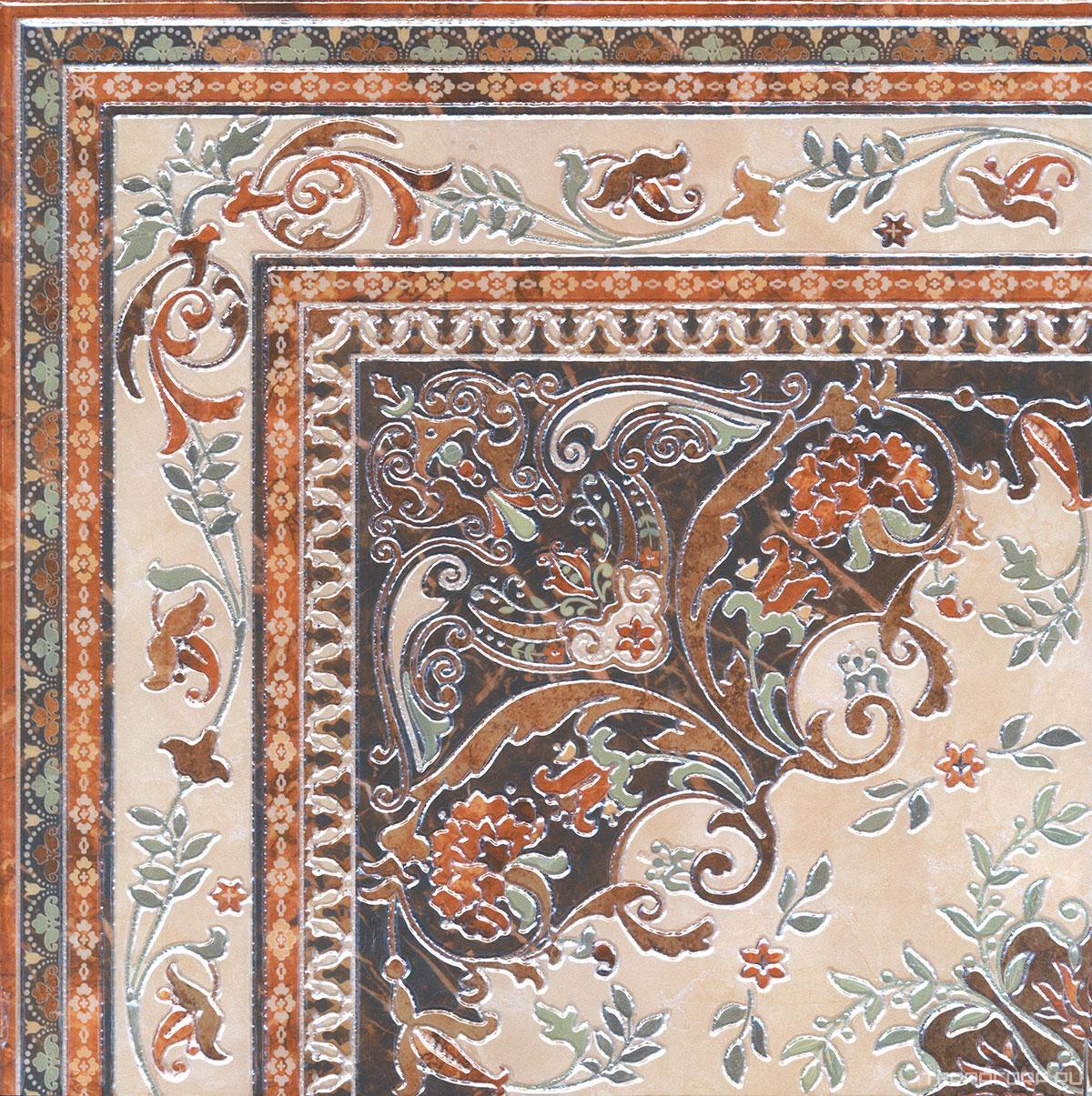 Керамогранит Kerama Marazzi Мраморный дворец Декор ковер угол лаппатир.XX40.2х40.2 Комбинированный, фото 3