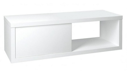 Тумба подвесная STORM,120x37x50 см,ЛЕВАЯ, БЕЗ отверстия для установки раковины, БЕЗ раковины ТРИУМФ, 1 ящик, push-to-open, цв. белый/бетон, XX