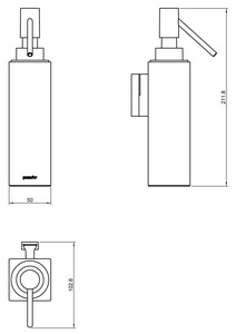 Дозатор настенный метал. 5х6хh20 см (хром),  Pomd'or Metric 38.78.01.002