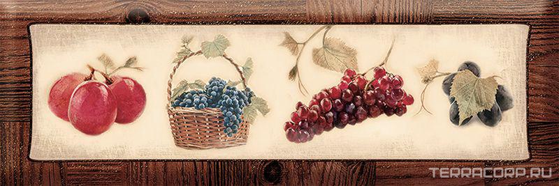 Керамическая плитка Absolut Keramika Monocolor 10x30 Decor Grapes 04 A 10x30 Комбинированный, фото 3