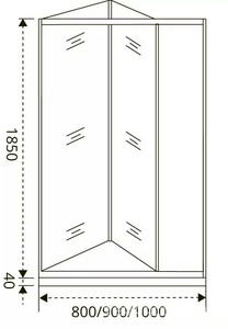 Двери складные (2 ств.) Infinity SD 900*1870 , стекло прозрач. профиль хром Good Door INFINITY ИН00050
