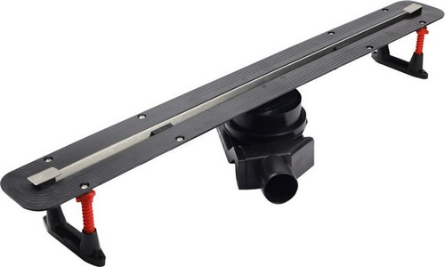 Дренажный канал 450хh82/120мм,готовый компл,сифон d50 выход вбок 48л/мин,ножки, ультратонкая дизайн-вставка (цв.мат.хром), Confluo Slim L ZZ Pestan Confluo Slim Line 13100031