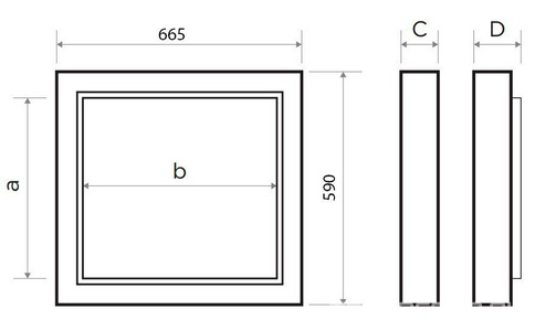 Люк сантехнический ревизионный  59(в)*66,5(ш) см, открывание нажатием, ключ для регулировки в комплекте ZZ Люкер AL-KR AL-KR 59/66,5