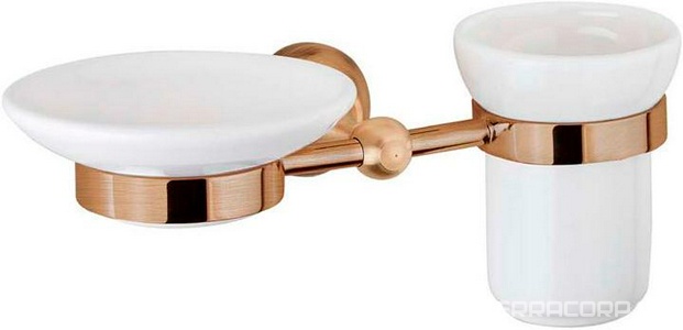 Стакан и мыльница настенные керамические, (цв.бронза),  ZZ Cezares Aphrodite APHRODITE-STTS-02