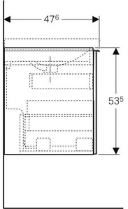 Тумба подвесная 119хh53.5х47.6см, д/рак 120см, 2 нажимн.выдвижн.ящика, (фасад лавовое стекло, корпус лавовый мат-лакиров.),крепл.в компл,ZZ Geberit Acanto 500.613.JK.2