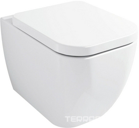 Унитаз подвесной, безободковый, 355х500мм, сиденье с микролифтом, крепеж в компл., Alpina ZZ