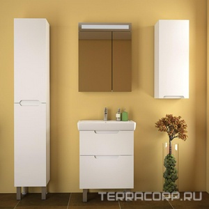 Тумба напольная Q-Plus 60см., 2 ящика, БЕЗ раковины, цв.белый ZZ Dreja Q Plus 99.0004