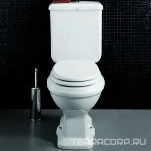 Сиденье для унитаза, с микролифтом, (полиэстр цв. белый, крепления цв. бронза),  Simas Arcade AR007bi/br