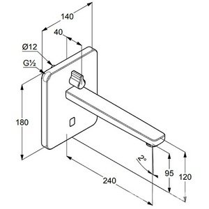 Смеситель для раковины , инфракрасный, встраив. в стену с регулировкой температуры, излив 240 мм, внеш.часть (БЕЗ внутр.арт.38001 или 38002 ) ZZ Kludi Zenta 3840005