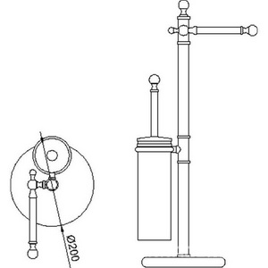 Гарнитур напольный свободностоящий, (ёрш, держатель для туалетной бумаги), (цв.золото), TW ZZ Tiffany Универсал TWSIG52ОR