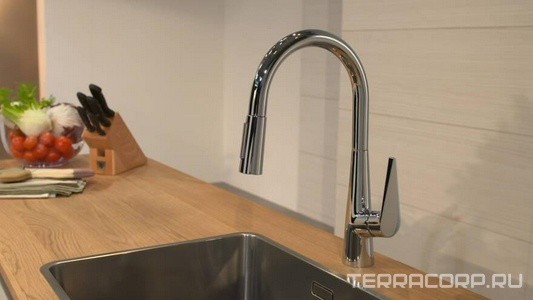Смеситель для кухни, 200, с вытяжным душем, 2jet, (цв.хром),  M51 Hansgrohe Talis S 72813000
