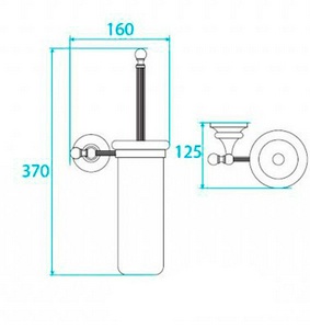Ерш настенный, колба керамическая, (цв.хром),  Cezares Olimp OLIMP-TB-01-M