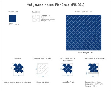 Мозаика Kerama Marazzi Универсал Модульное панно FishScale(n047120)ХХ 27x28,3 Синий 