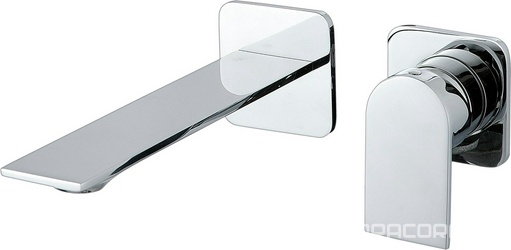 Смеситель для раковины, встраиваемый в стену, излив 186мм слева, ручка справа, (цв. хром), Ran ZZ