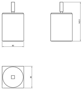 Ёмкость №2, настольная металл. с крышкой 8х8хh15см, (хром)  ZZ Pomd'or Metric 38.75.02.002