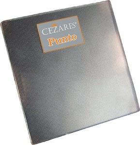 Штора на ванну складная 2-х секционная, 1200х1400мм, крепление СЛЕВА, (проф.цв.хром, стекло 6мм текстурное Punto),  ZZ Cezares Eco ECO-V-21-120/140-P-Cr-L