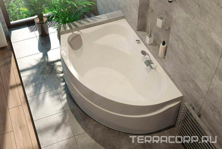 Акриловая ванна 1MarKa  L 160х110 см, аэромассаж (035079; Ar, сфLuxe, рск), каркас, сифон в комплекте, ZZ 1Marka Catania 035079 АМ