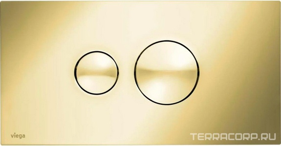 Клавиша 2-х объёмного смыва, для сист. инстал. , (пластик цв.золото),  for Style 10 ZZ Viega Visign 597092 Gold