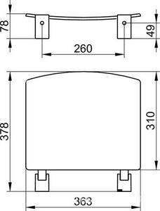 Сиденье для душа, настенное, откидывается наверх, БЕЗ крепёжного комплекта арт.34992 000100, (хром/темно-серый (RAL 7021),  ZZ Keuco Plan 14980 010037