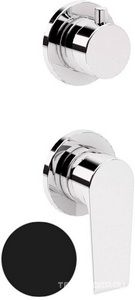 Смеситель для душа, встраиваемый в стену, с поворотным переключателем на 3 потребителя, (цв.черный матовый),  ZZ Cezares Nautic NAUTIC-VDIM3-M-NOP